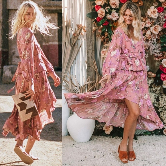 Rosa Wrap Skirt Blush Rose Pink Spell Designs M